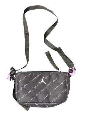 Air Jordan Jumpman Tonal All-Over Print Crossbody Handbag Black Rush Fuchsia